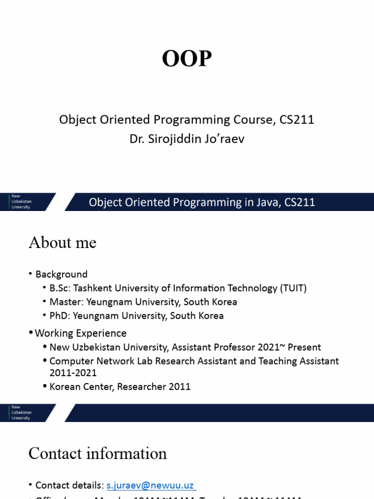 Week 1 OOP | PDF | Object Oriented Programming | Software