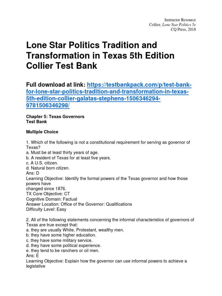 Lone star politics tradition and transformation in texas 5th edition
