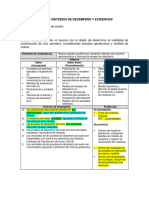 Ejemplo Criterios de Desempeño y Evidencias