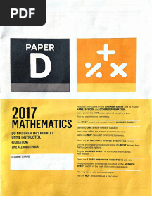 ICAS Maths D 2017