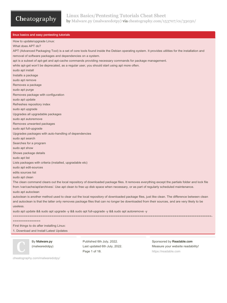 Malwaredotpy linux basics pentesting tutorials download free pdf