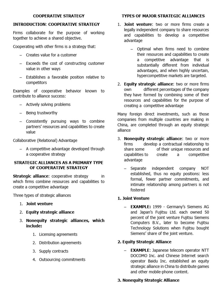 Cooperative Strategy Reviewer | PDF