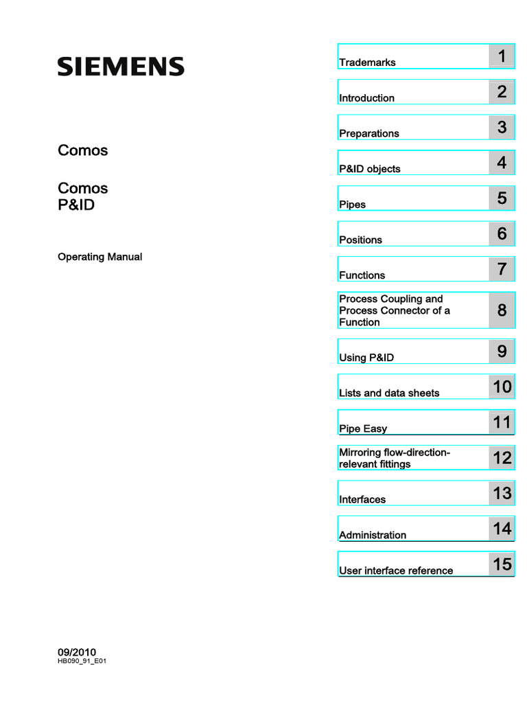 Comos - P&ID - User Manual | PDF | Pipe (Fluid Conveyance) | Trademark