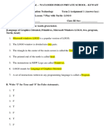 Class 3 LS 7 Play With Turtle LOGO Assignment 1 Answer Key