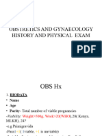 Obstretics and Gynaecology History and Physical Exam