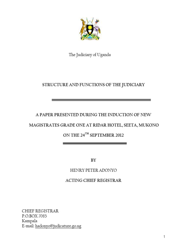 Structure and Functions of The Judiciary - CR 2012 | PDF | Magistrate ...