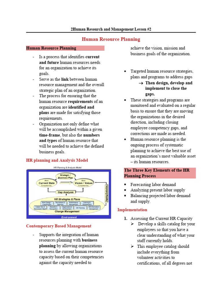 Key Steps in HR Planning Process | PDF | Human Resources | Leadership