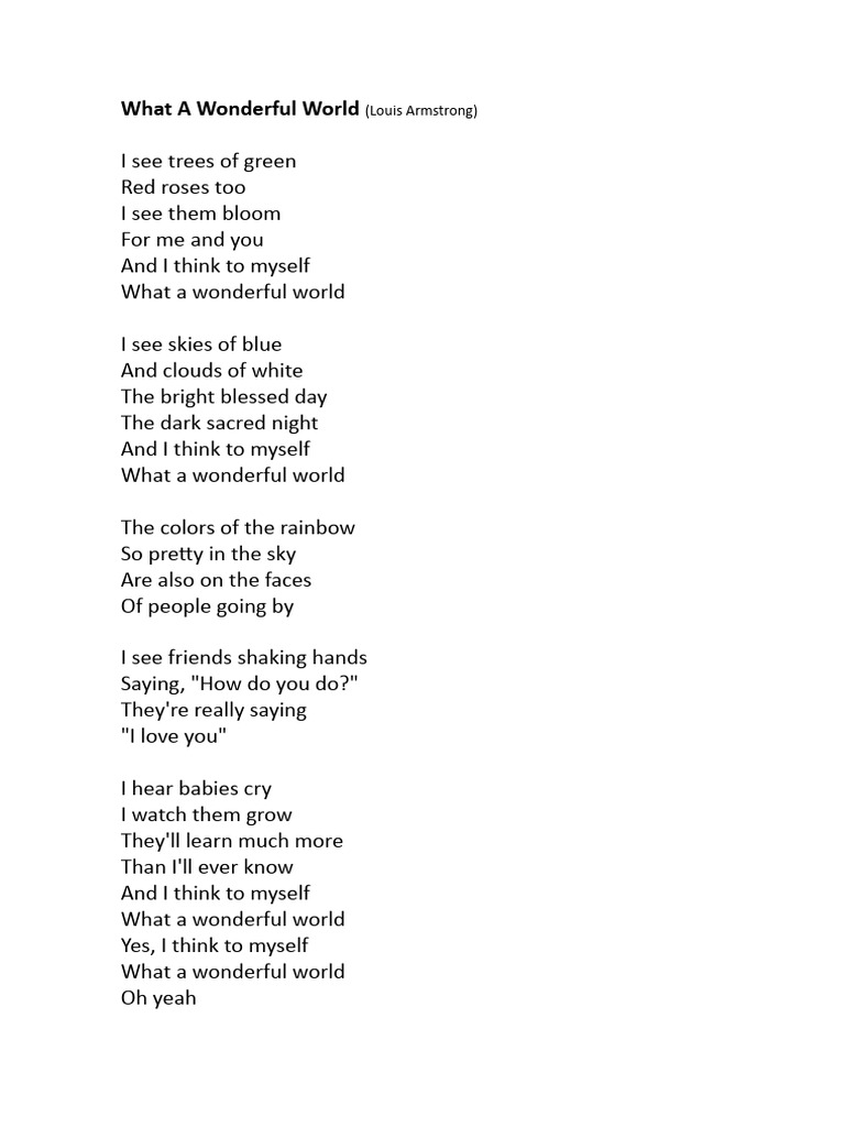 What A Wonderful World PDF