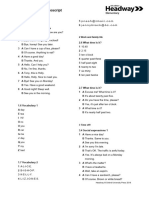 Headway Elementary Extra Practice Audioscript