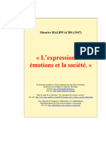 Halbwachs Maurice - L'Expression Des Émotions Et La Société