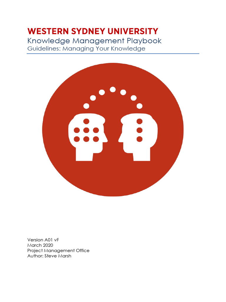 A01 Knowledge Management Playbook Guidelines Managing Your Knowledge ...