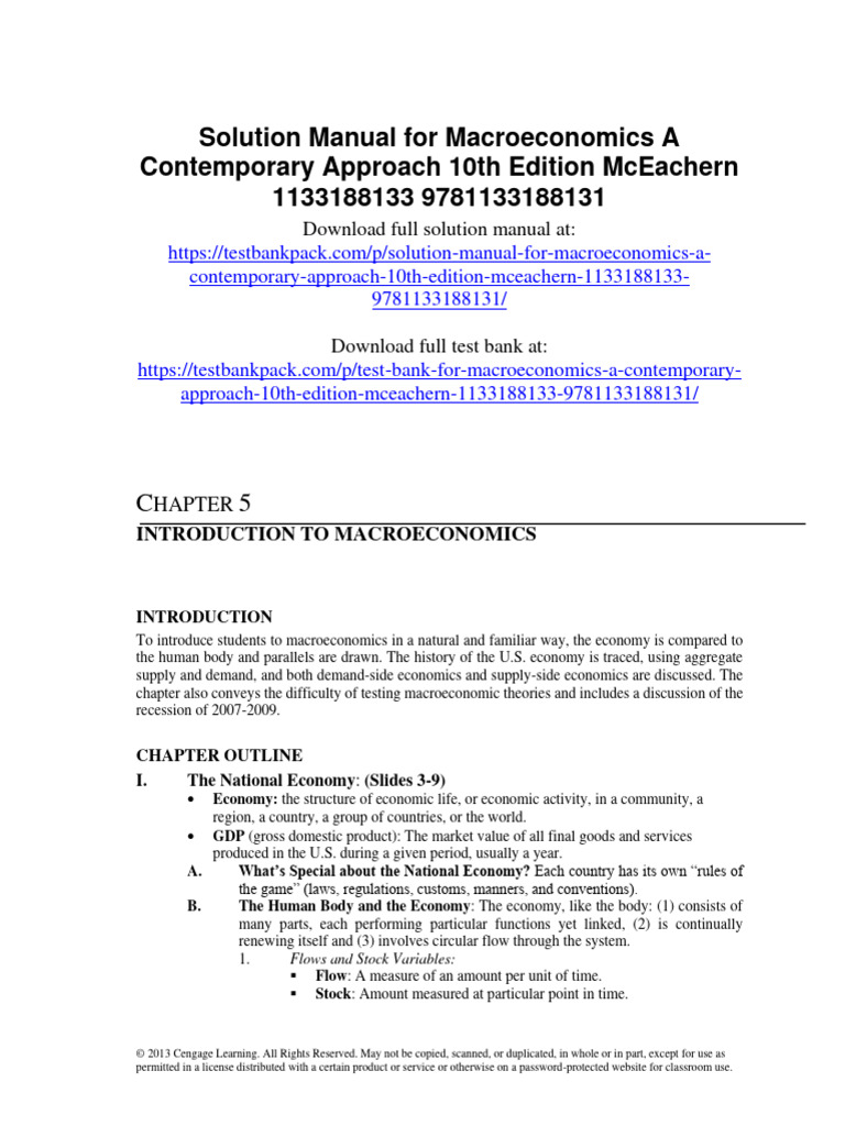 Macroeconomics 10th Ed. Solution Manual | PDF | Recession | Macroeconomics