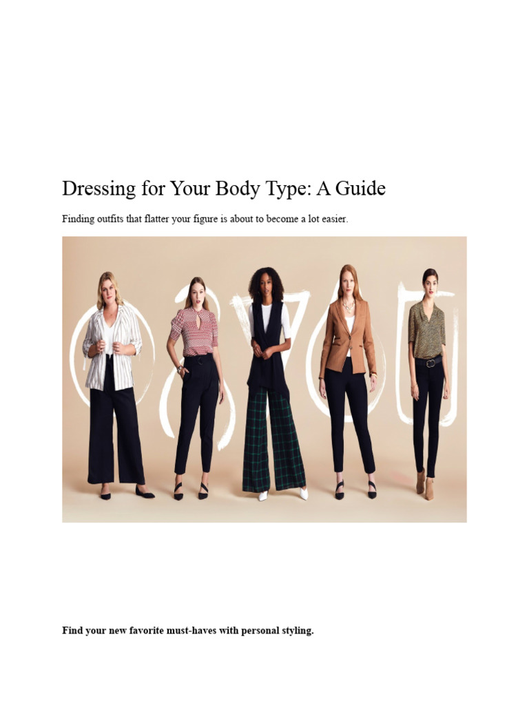 Dressing for Your Body Shape Guide | PDF | Waist | Clothing