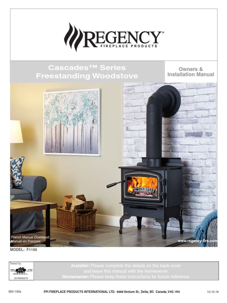 Regency Classic F1150 Wood Stove Manual PDF Chimney Stove