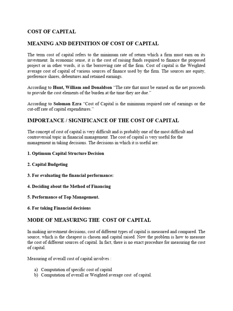 Cost of Capital PDF