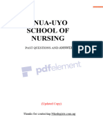 School of Nursing Past Questions and Answers