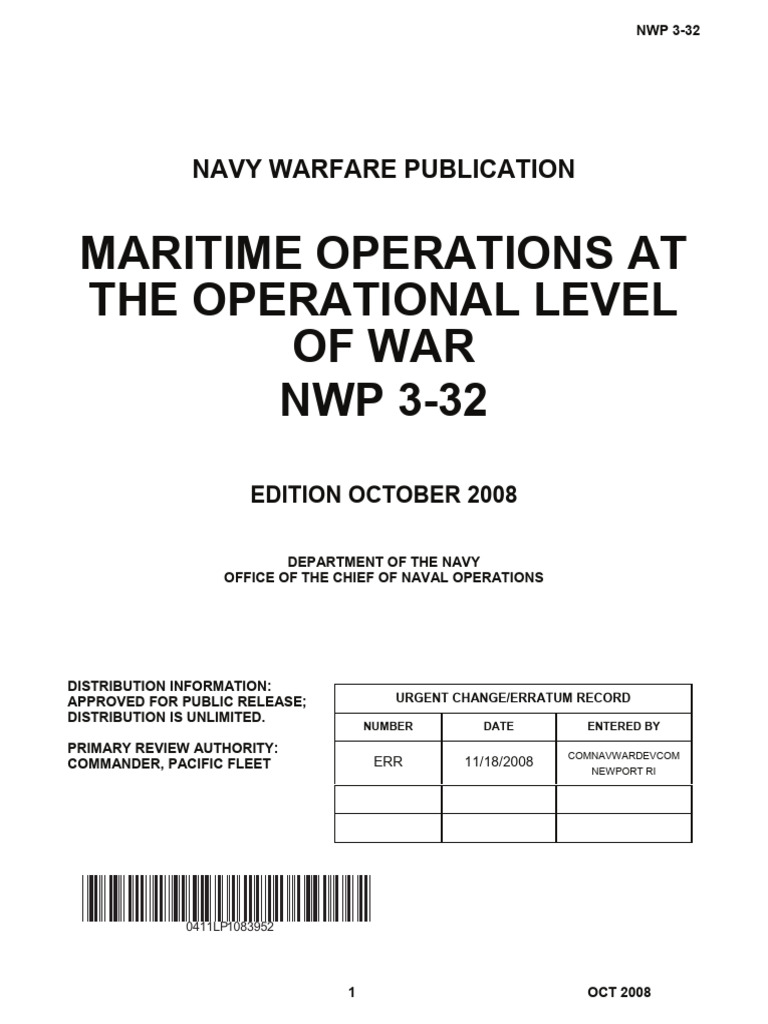 NWP 3-32: Maritime Operations Overview | PDF | United States Navy | Navies