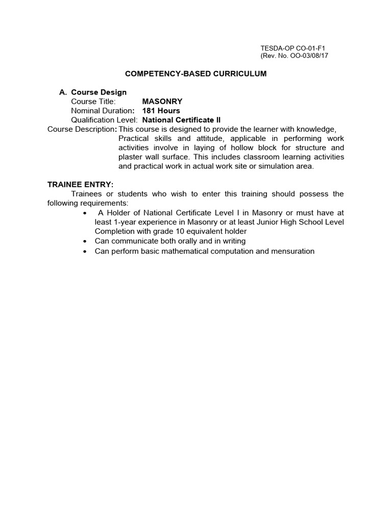 CBC Masonry NC Ii | PDF