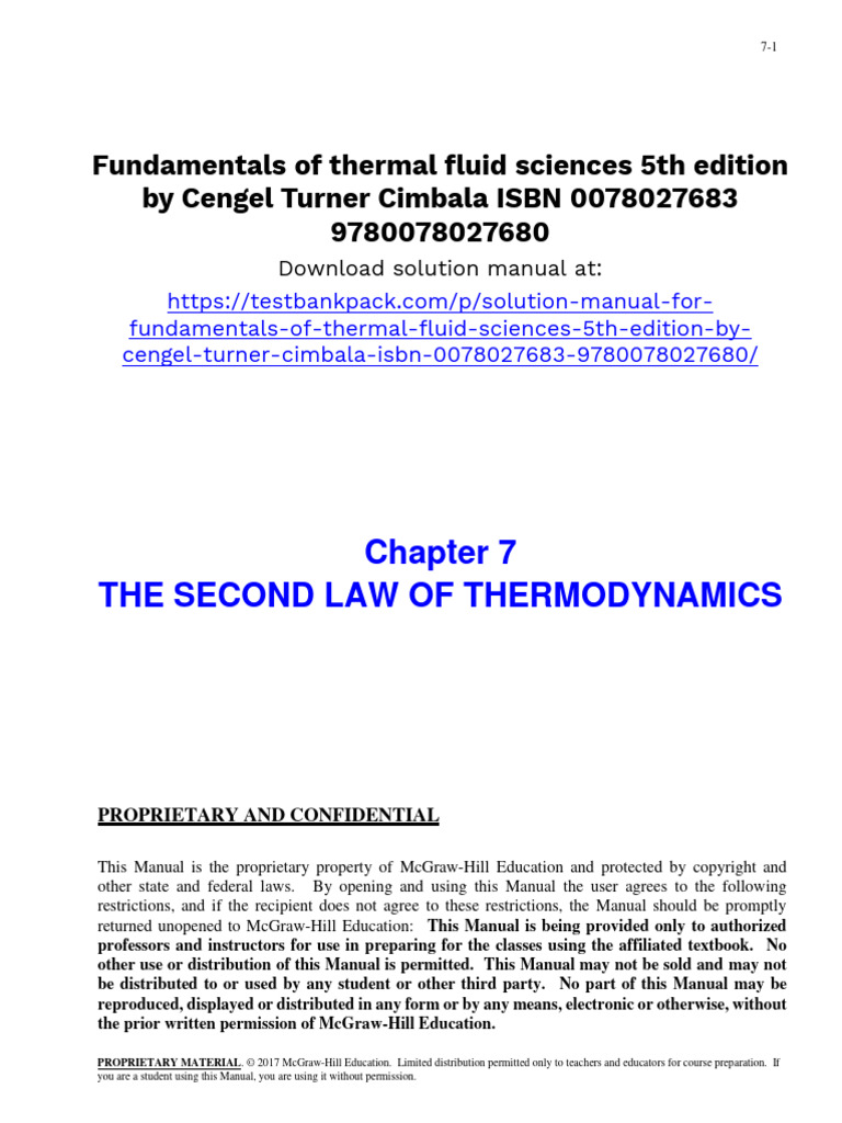 Fundamentals of Thermal Fluid Sciences 5th Edition Cengel Solutions ...