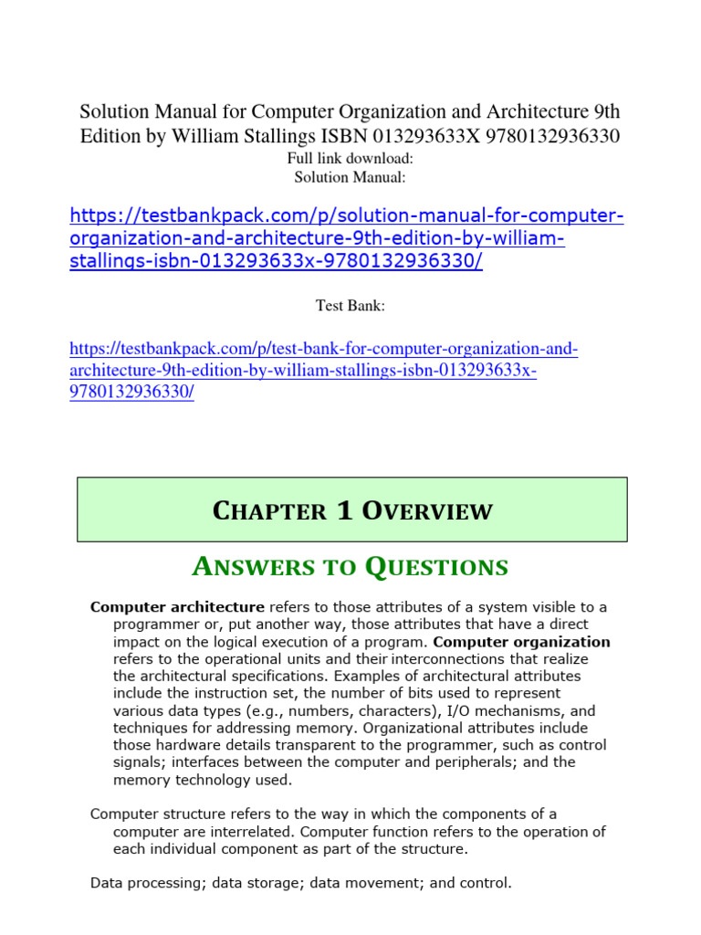 Solution Manual for Computer Architecture | PDF | Central Processing ...