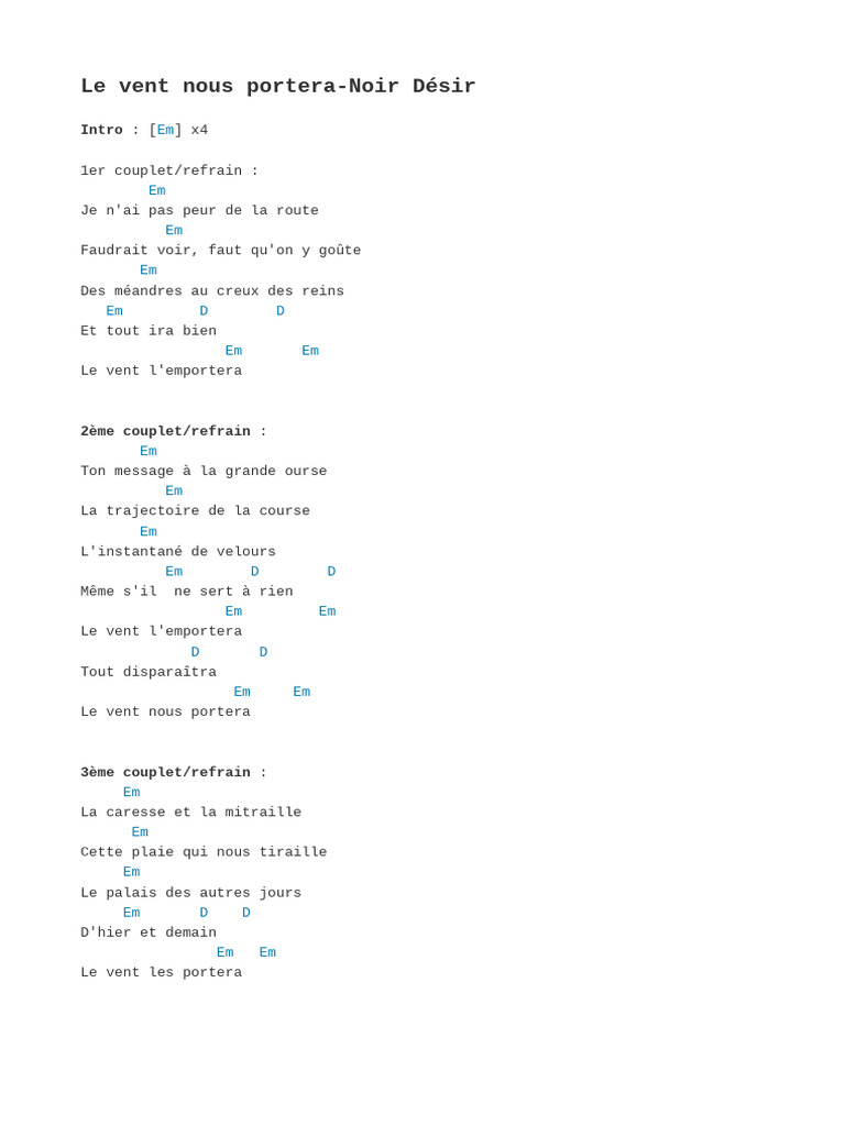 Le Vent Nous Portera PDF