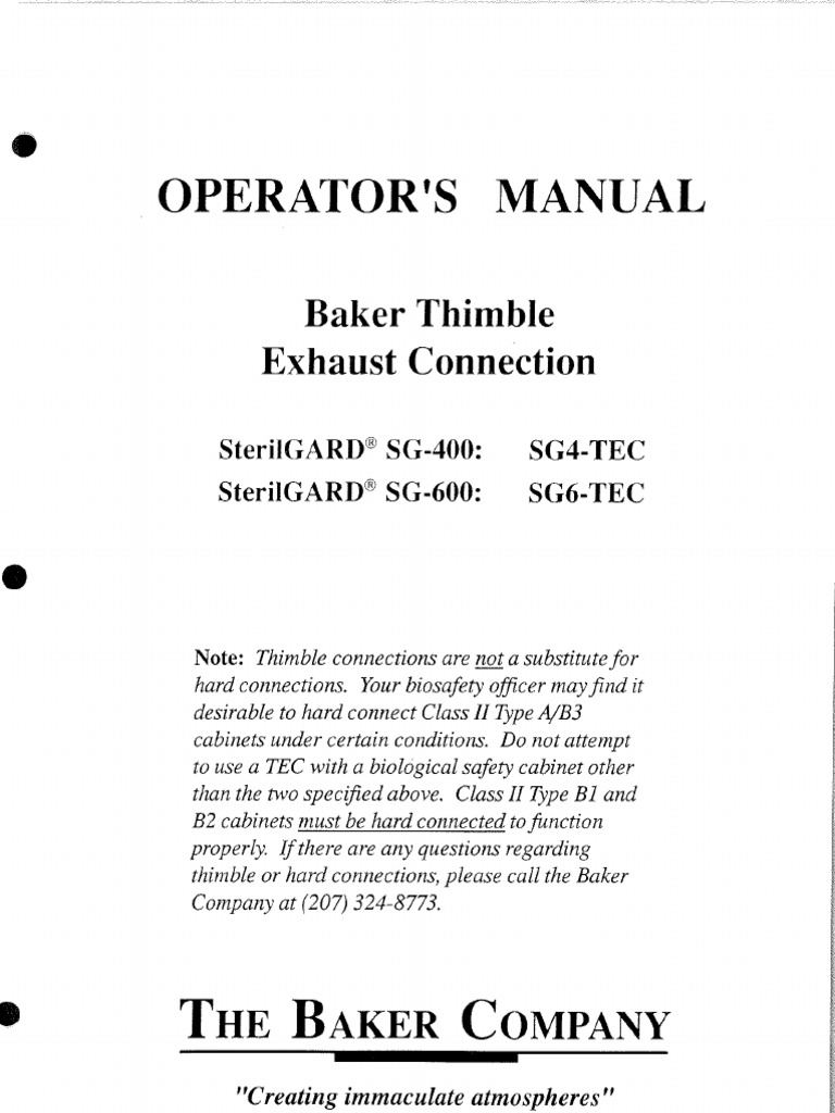 SG2 - Thimble Exhaust Connection | PDF