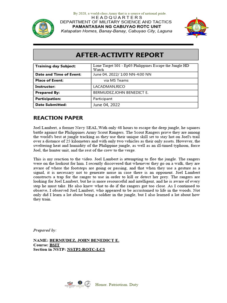 After Training Report | PDF