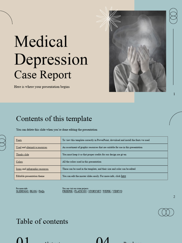 Medical Depression Case Report by Slidesgo PDF Medical Diagnosis