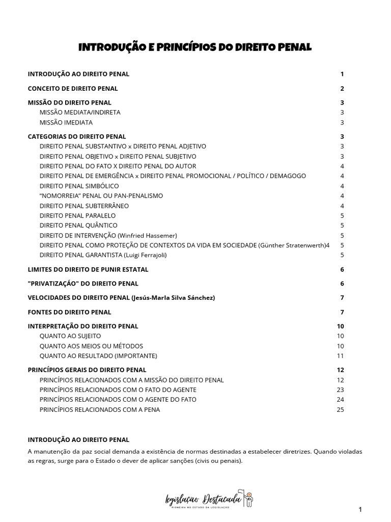 Resumo Principios Do Direito Penal Pdf Direito Penal Crimes