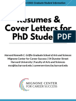 GSAS PHD Resume Cover Letters