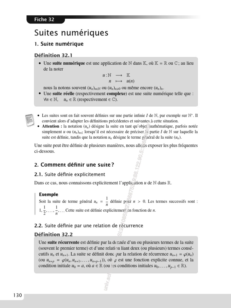 Introduction aux Suites Numériques | PDF | Méthodes et références ...