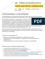 Entrega Da Avaliação - Trabalho Da Disciplina (AVA 2) Sociedade, Cultura e Conteporainedade