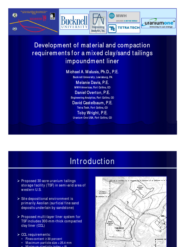 Mixed Clay/Sand Tailings Liner Design | PDF | Clay | Sand