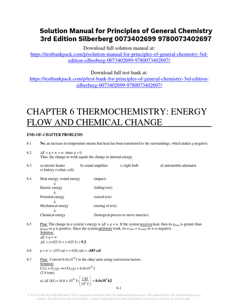 Thermochemistry Solutions Manual Guide | PDF | Chemistry | Heat