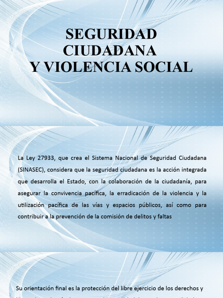 Seguridad Ciudadana y Violencia Social | PDF | Ministerio (Departamento ...