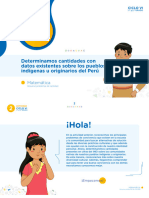 Actividad 2 Determinamos Cantidades Con Datos Existentes Sobre Los Pueblos Indígenas U Originarios Del Perú