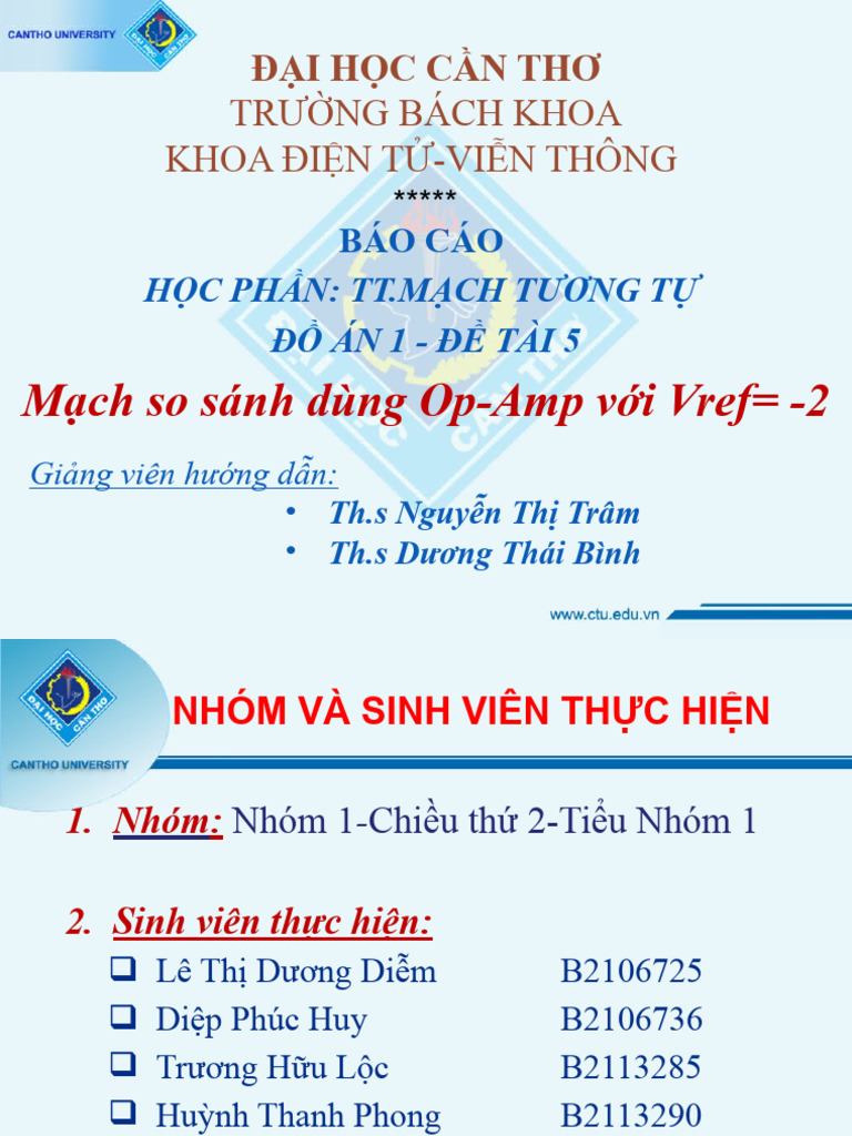 đồ án 1-đề tài 5-mạch so sánh dùng opamp | PDF