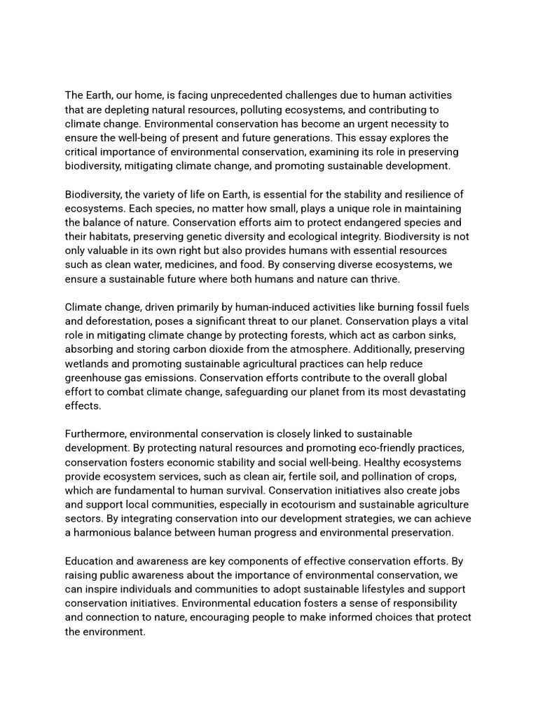 The Importance of Environmental Conservation - Preserving Our Planet ...