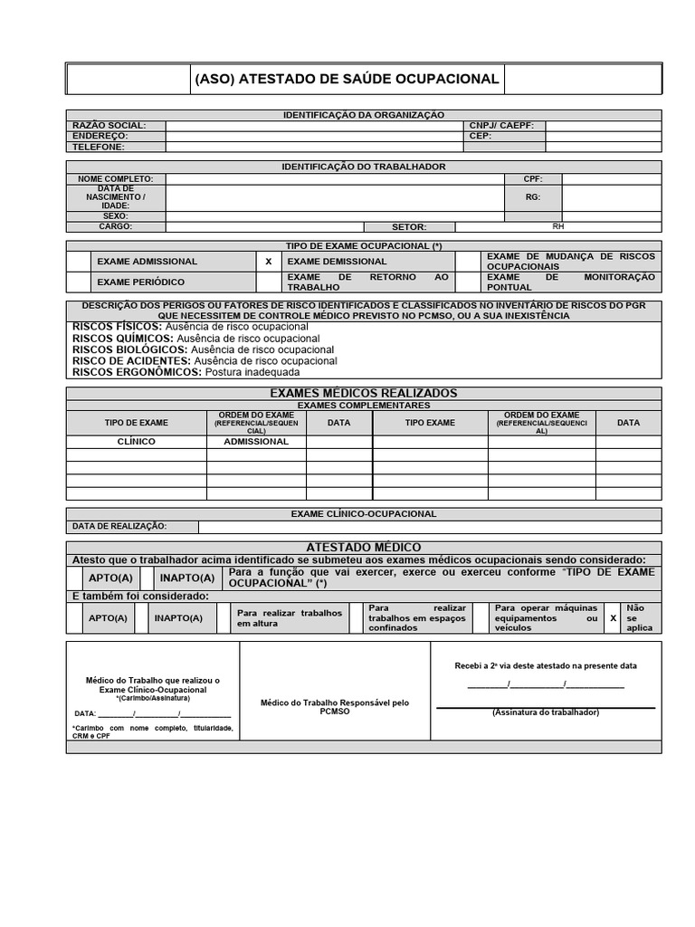Modelo Aso - Recepcionista | PDF