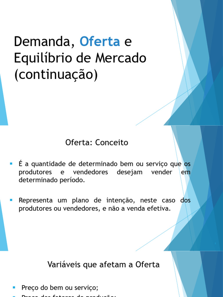 Conceitos de Demanda e Oferta | PDF | Oferta (economia) | Oferta e procura