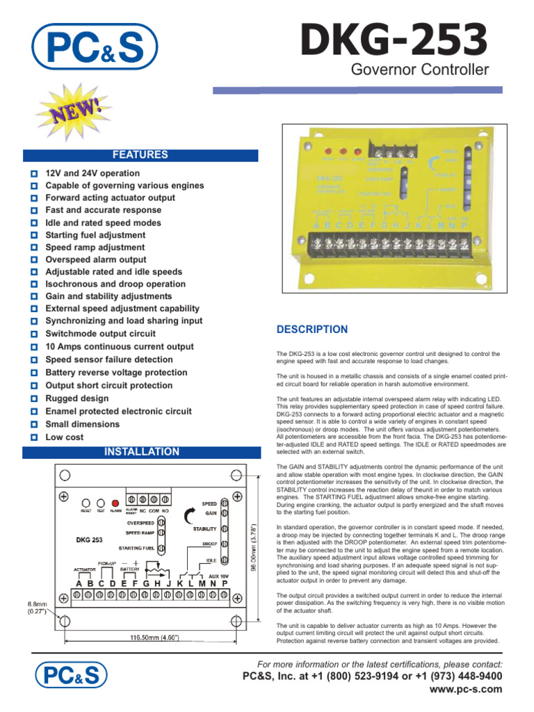 DKG-253 Electronic Governor Controller | PDF | Science & Mathematics