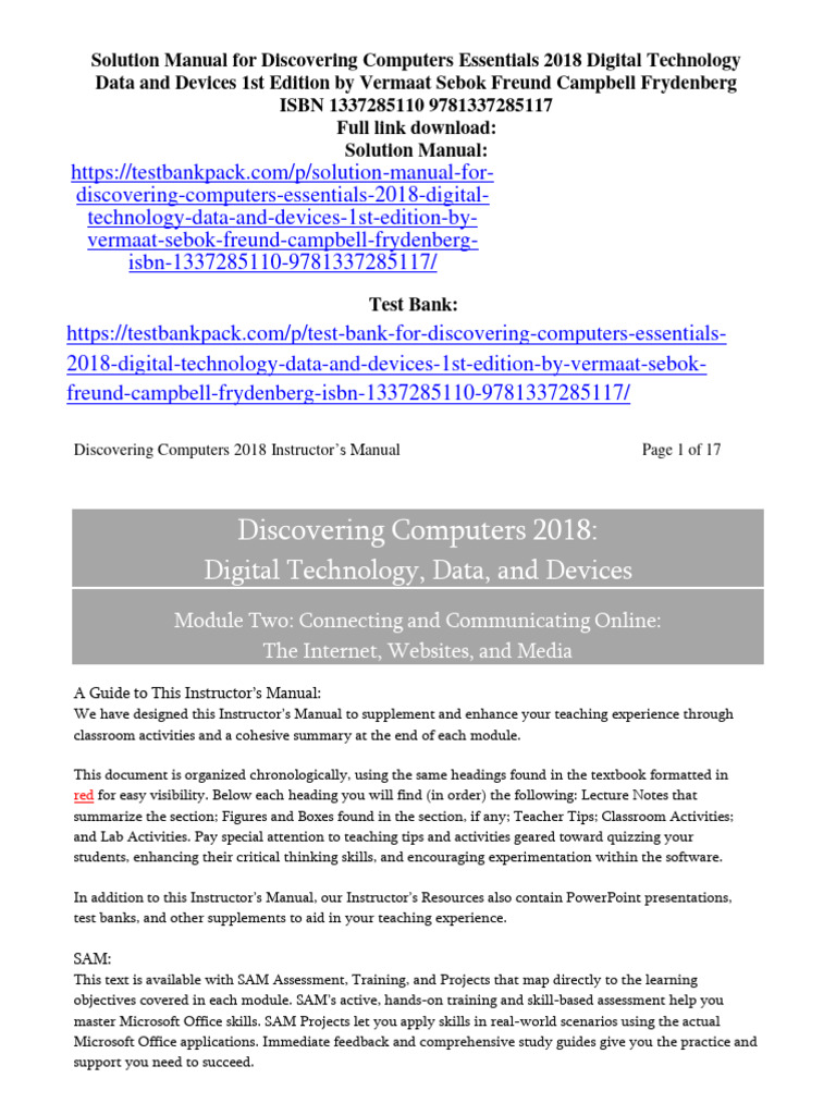 Discovering Computers 2018:: Digital Technology, Data, and Devices ...