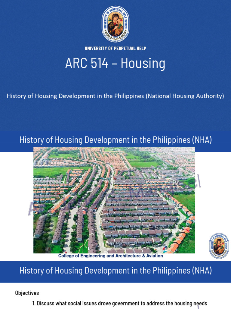 Lesson 1 History of Housing Development in The Philippines Housing 1