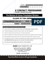 Classroom Contact Programme: Pre-Nurture & Career Foundation Division