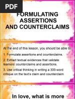 Formulating Assertions and Counterclaims | PDF | Evaluation | Argument