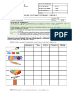 Evaluación Ciencias Naturales 1B UNIDAD 3