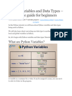 Python Variables and Data Types