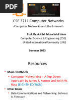 CSE 3711 Lecture-No. 2 (Summer 2023) - Computer Networks and The Internet