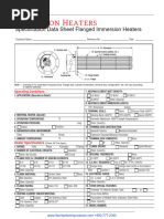 Immersion Heater Specification Data Sheet