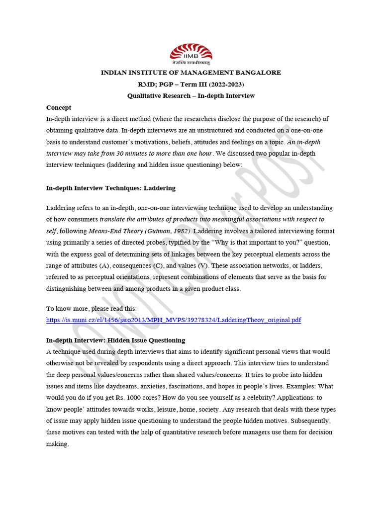 In-Depth Inter - Note | PDF